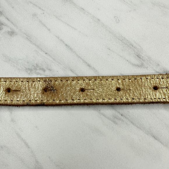 Michael Kors Gold Braided Leather Belt - Size Small ✨ - Picture 8 of 11